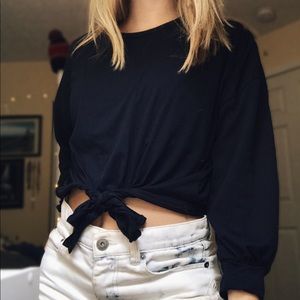 Dark blue long sleeve with tie